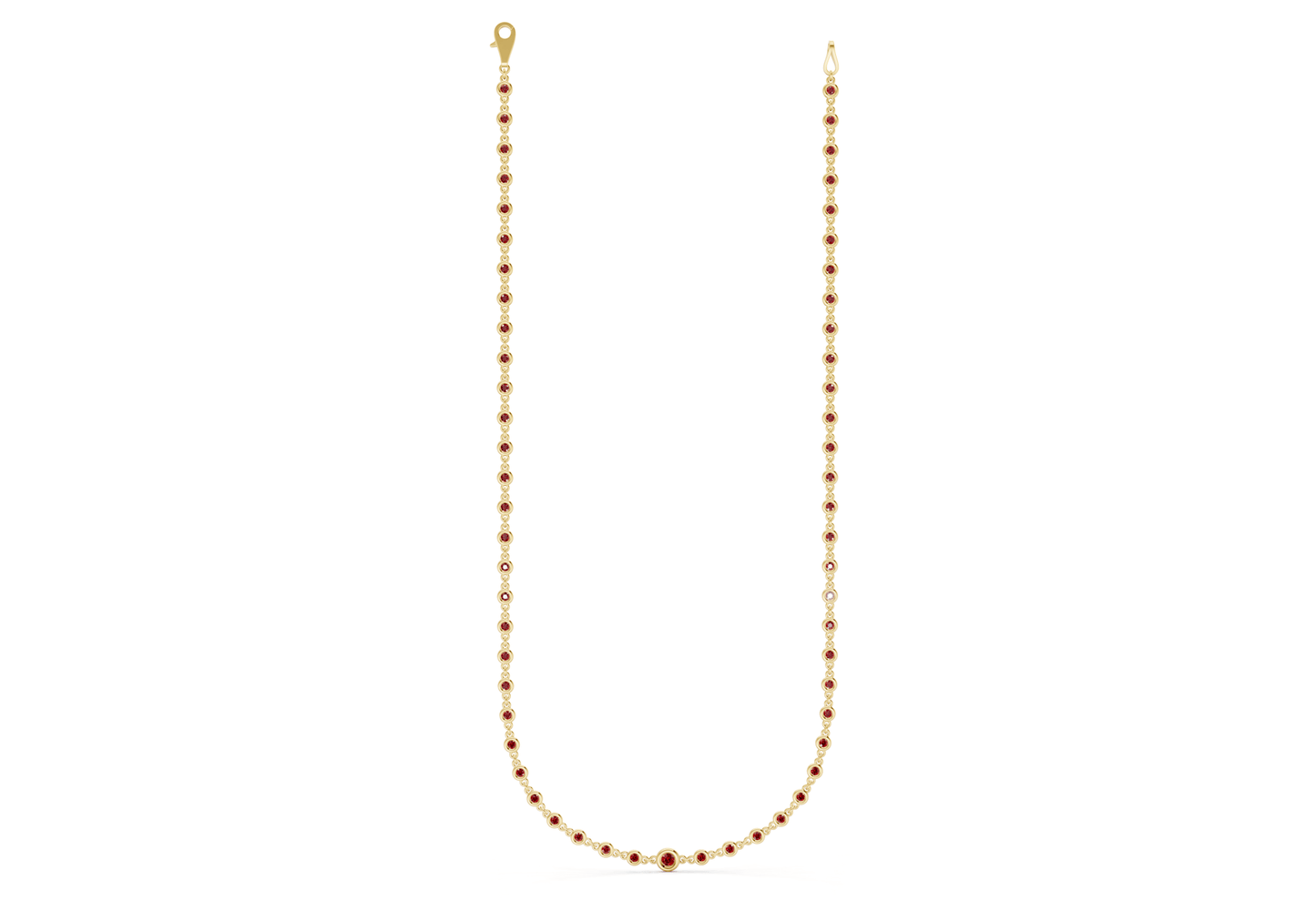 Eternal Ruby Gemstone Stationed Necklace 2 Carat Total Wt. - Ring Premier