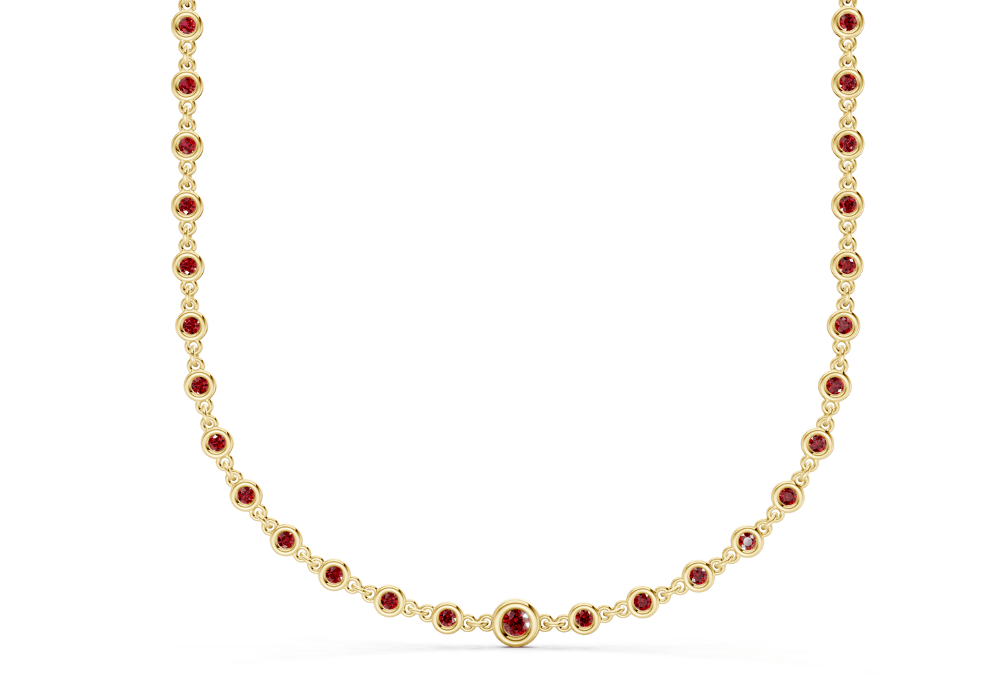 Eternal Ruby Gemstone Stationed Necklace 2 Carat Total Wt. - Ring Premier