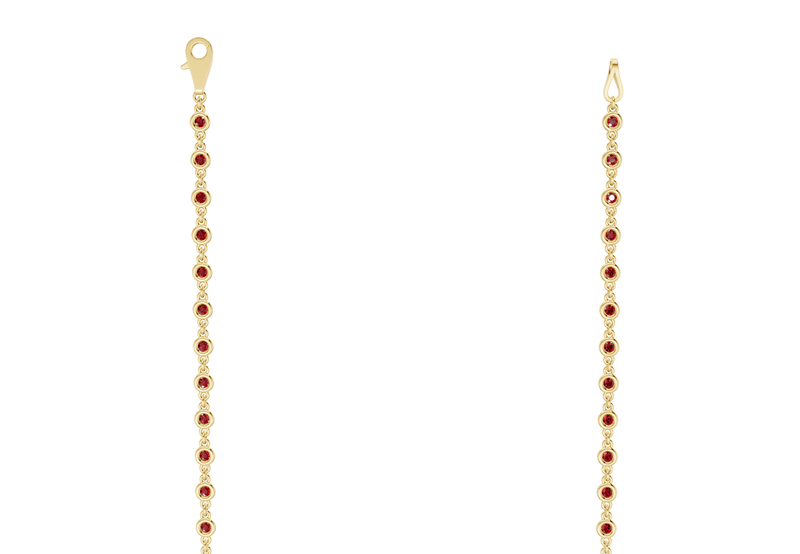 Eternal Ruby Gemstone Stationed Necklace 2 Carat Total Wt. - Ring Premier