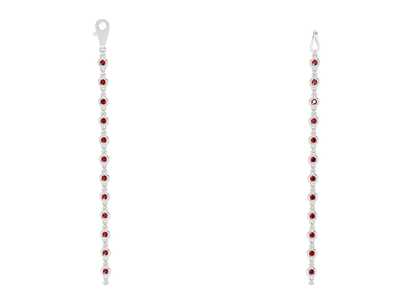 Eternal Ruby Gemstone Stationed Necklace 2 Carat Total Wt. - Ring Premier