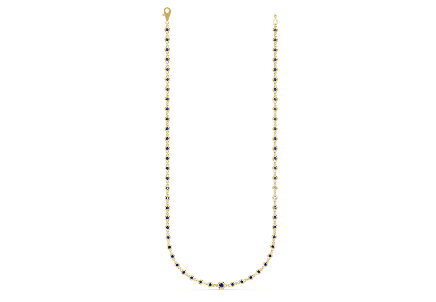 Eternal Sapphire Gemstone Stationed Necklace 2 Carat Total Wt. - Ring Premier