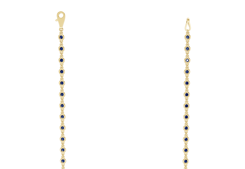 Eternal Sapphire Gemstone Stationed Necklace 2 Carat Total Wt. - Ring Premier
