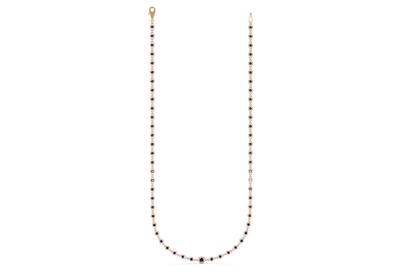 Eternal Sapphire Gemstone Stationed Necklace 2 Carat Total Wt. - Ring Premier
