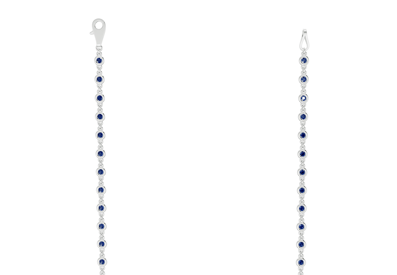 Eternal Sapphire Gemstone Stationed Necklace 2 Carat Total Wt. - Ring Premier