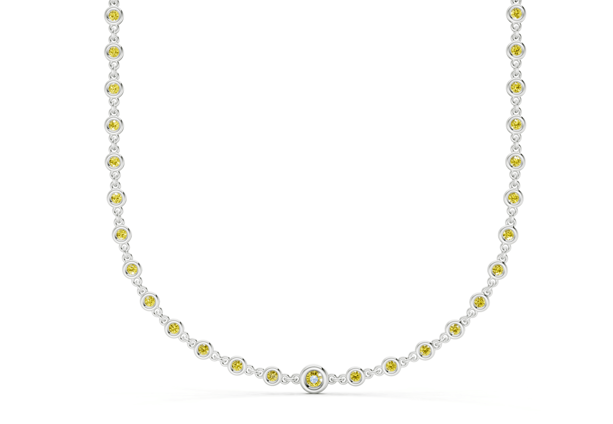 Eternal Yellow Diamond Stationed Necklace 2 Carat Total Wt.