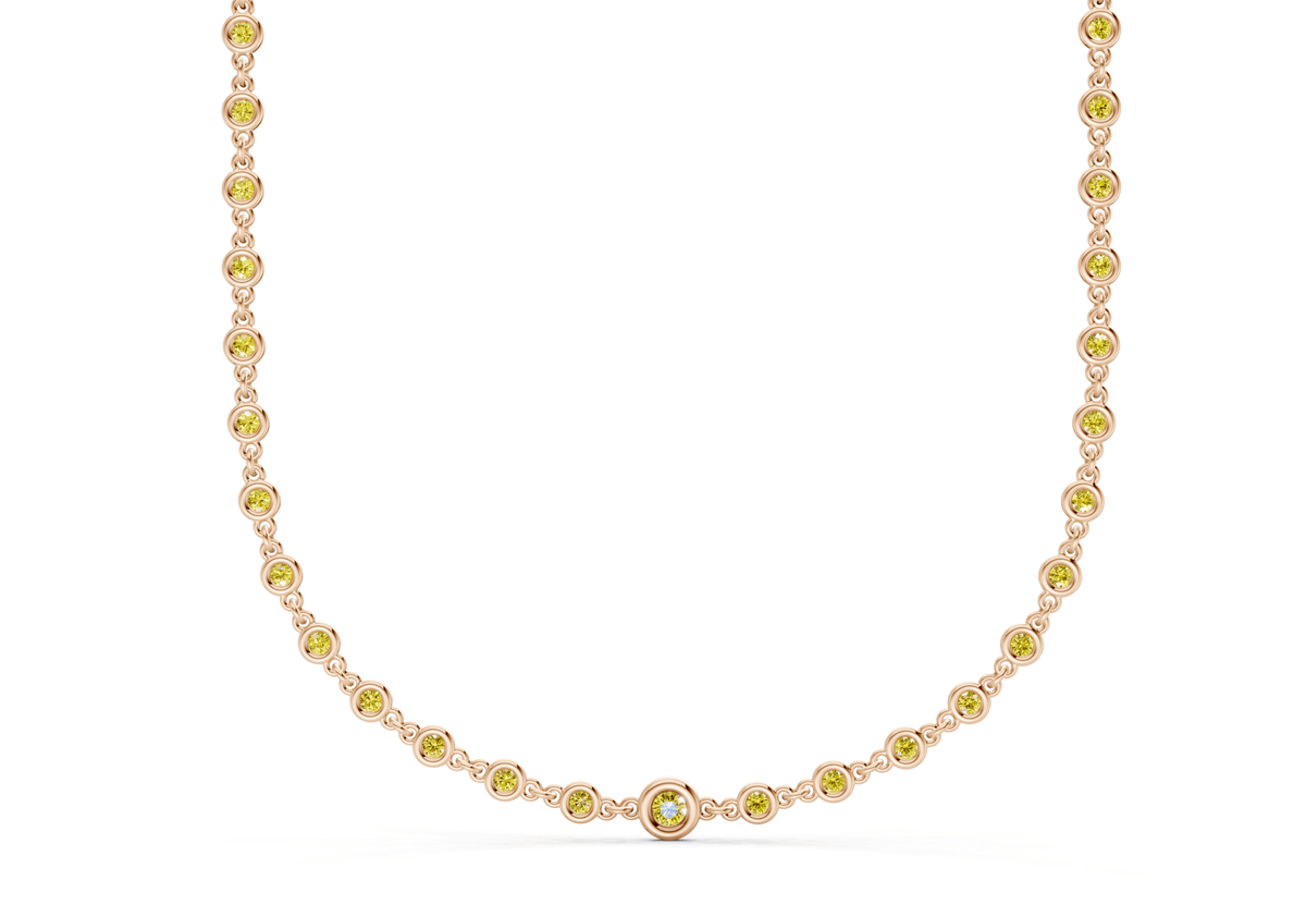 Eternal Yellow Diamond Stationed Necklace 2 Carat Total Wt.