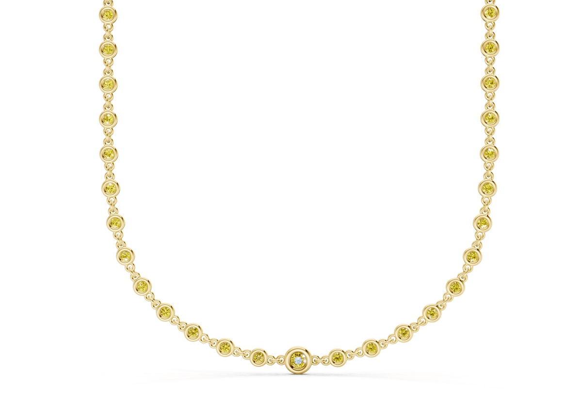 Eternal Yellow Diamond Stationed Necklace 2 Carat Total Wt.