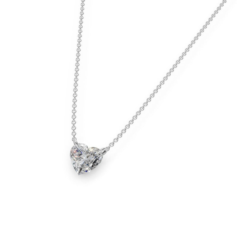 Floating Heart Diamond Necklace - Ring Premier