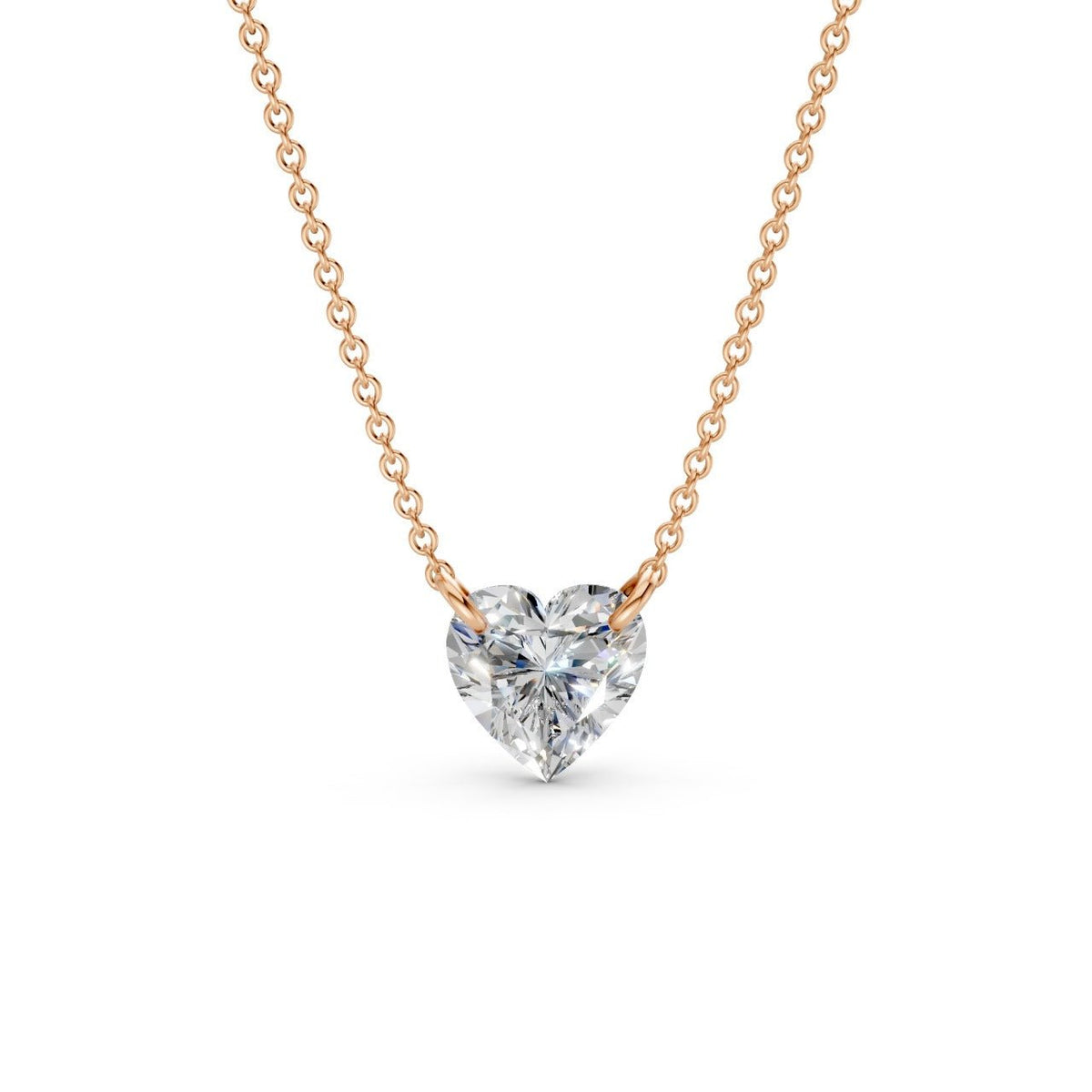 Floating Heart Diamond Necklace