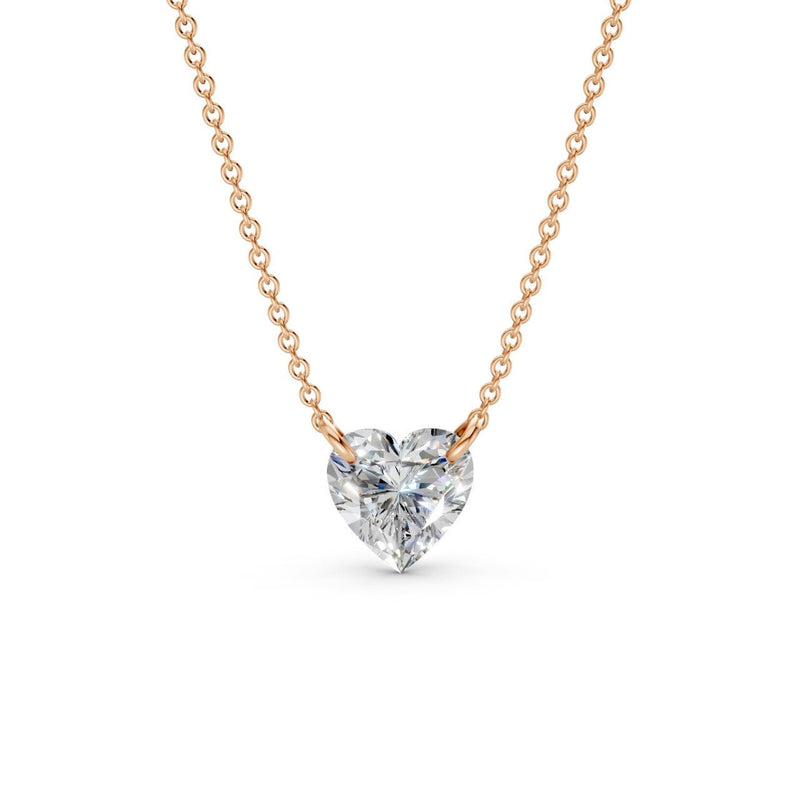 Floating Heart Diamond Necklace - Ring Premier