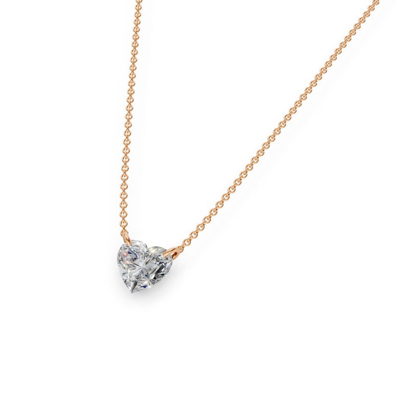 Floating Heart Diamond Necklace - Ring Premier