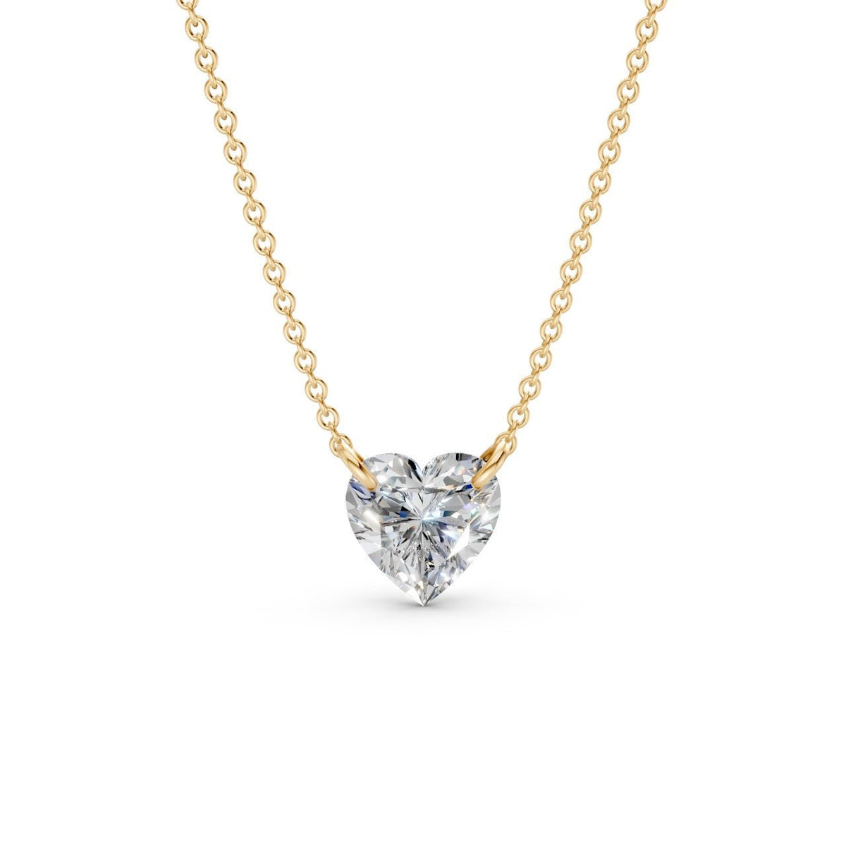 Floating Heart Diamond Necklace