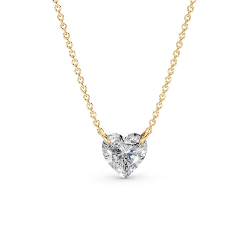 Floating Heart Diamond Necklace