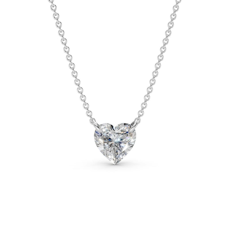 Floating Heart Diamond Necklace - Ring Premier