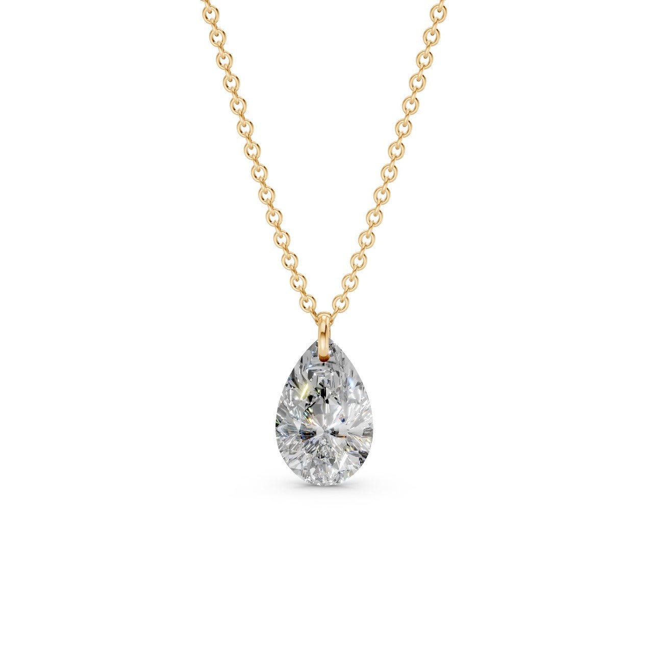 Floating Pear Diamond Necklace - Ring Premier