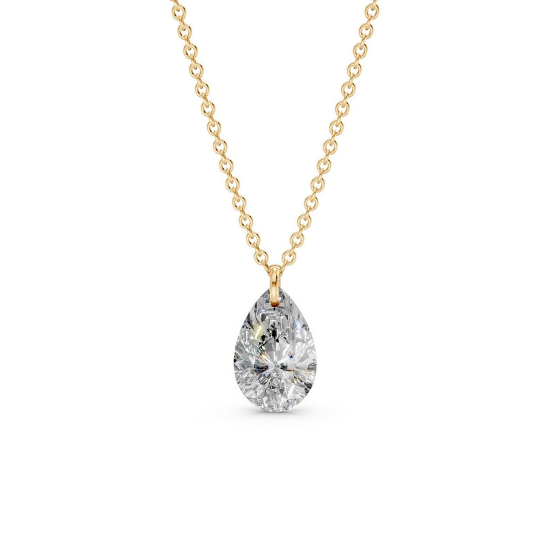 Floating Pear Diamond Necklace