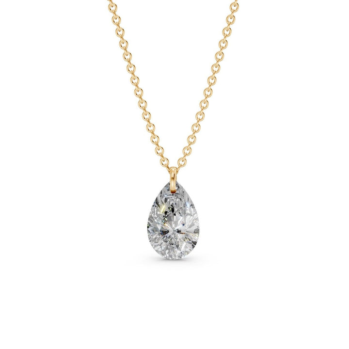 Floating Pear Diamond Necklace - Ring Premier