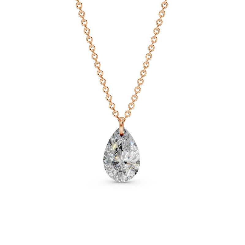 Floating Pear Diamond Necklace - Ring Premier