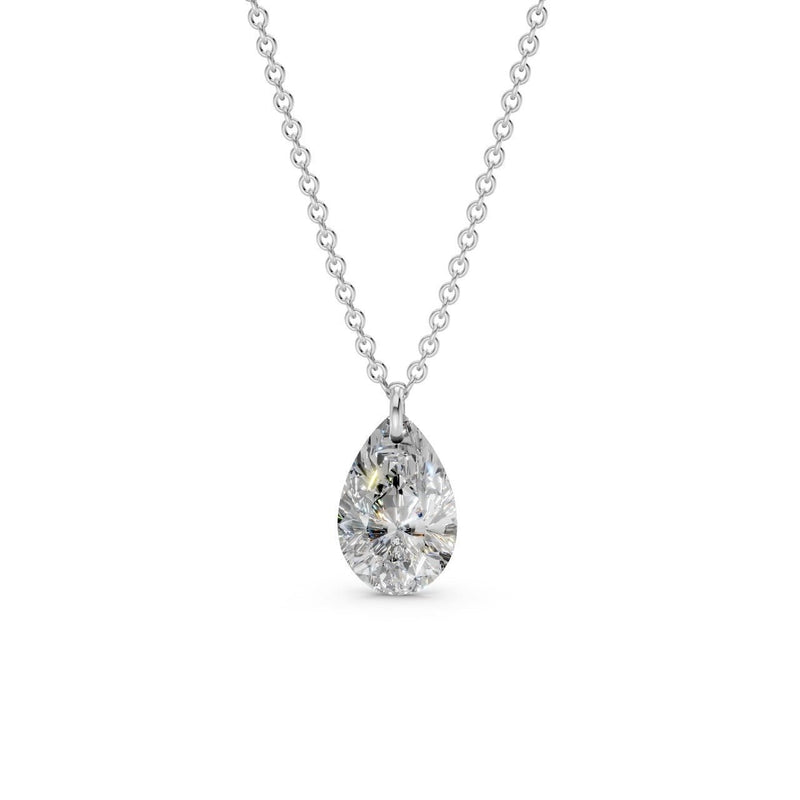 Floating Pear Diamond Necklace - Ring Premier