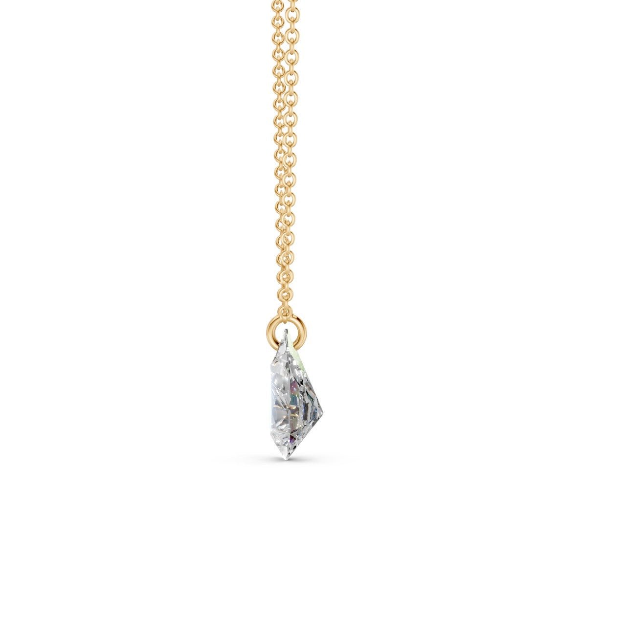 Floating Pear Diamond Necklace