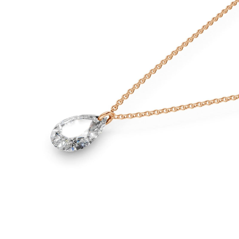 Floating Pear Diamond Necklace - Ring Premier