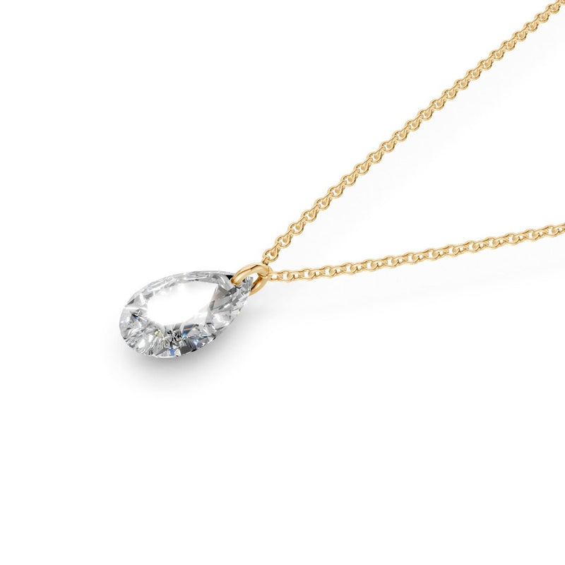 Floating Pear Diamond Necklace