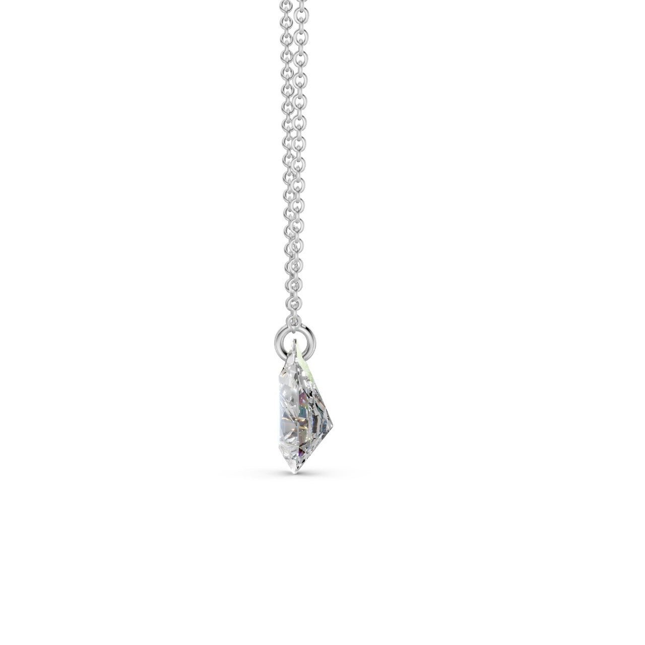 Floating Pear Diamond Necklace