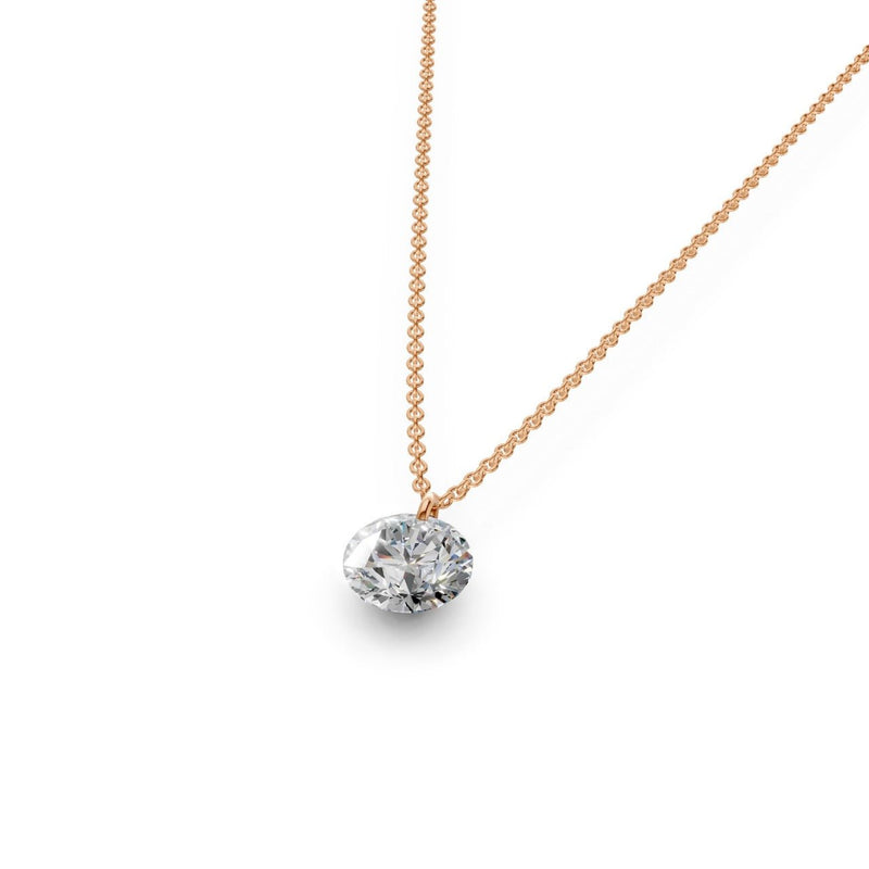 Floating Round Diamond Necklace - Ring Premier