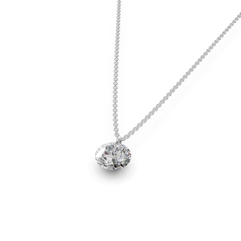 Floating Round Diamond Necklace - Ring Premier