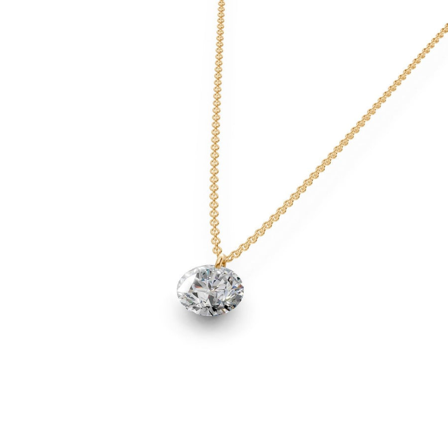 Floating Round Diamond Necklace