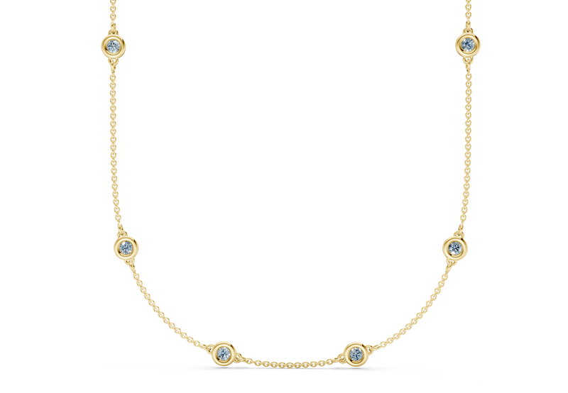 Harmony Blue Diamond Stationed Necklace 3½ Carat Total Wt.