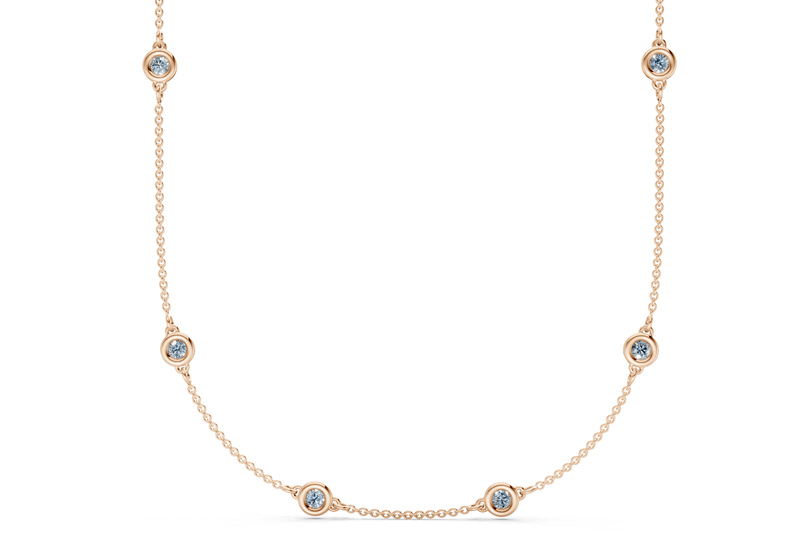 Harmony Blue Diamond Stationed Necklace 3½ Carat Total Wt. - Ring Premier