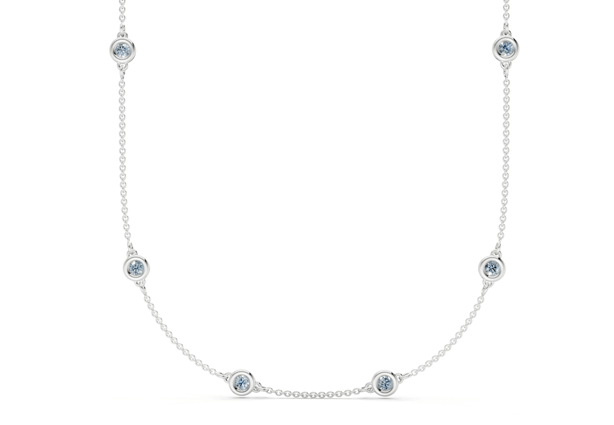 Harmony Blue Diamond Stationed Necklace ½ Carat Total Wt.