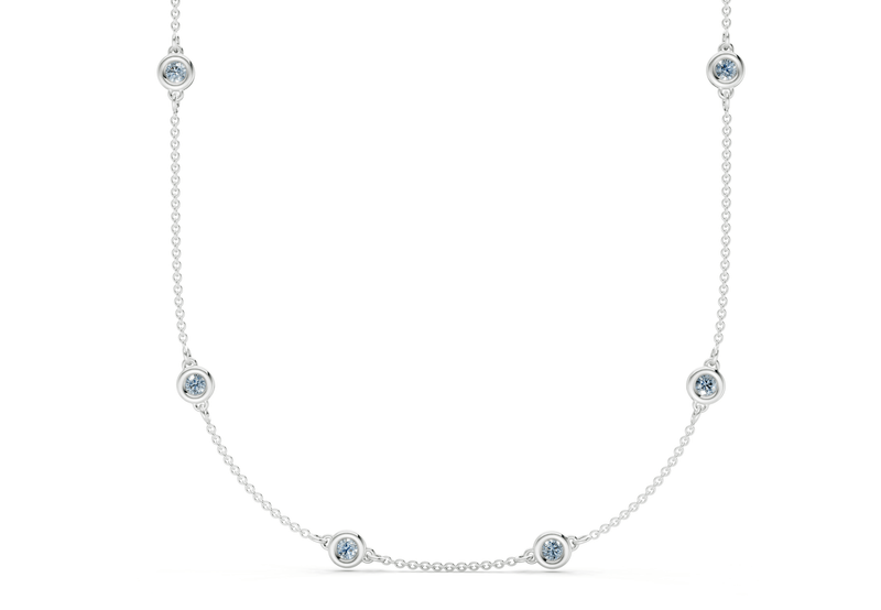 Harmony Blue Diamond Stationed Necklace ½ Carat Total Wt. - Ring Premier