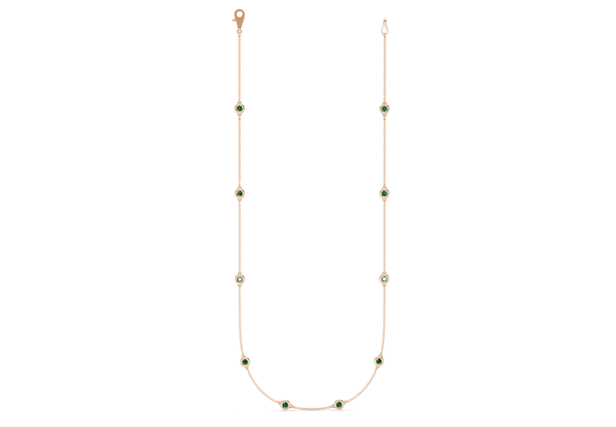 Harmony Emerald Gemstone Stationed Necklace 1½ Carat Total Wt.