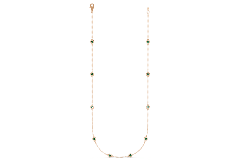 Harmony Emerald Gemstone Stationed Necklace 1½ Carat Total Wt. - Ring Premier