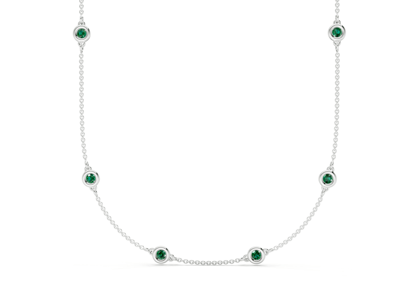 Harmony Emerald Gemstone Stationed Necklace 1½ Carat Total Wt. - Ring Premier