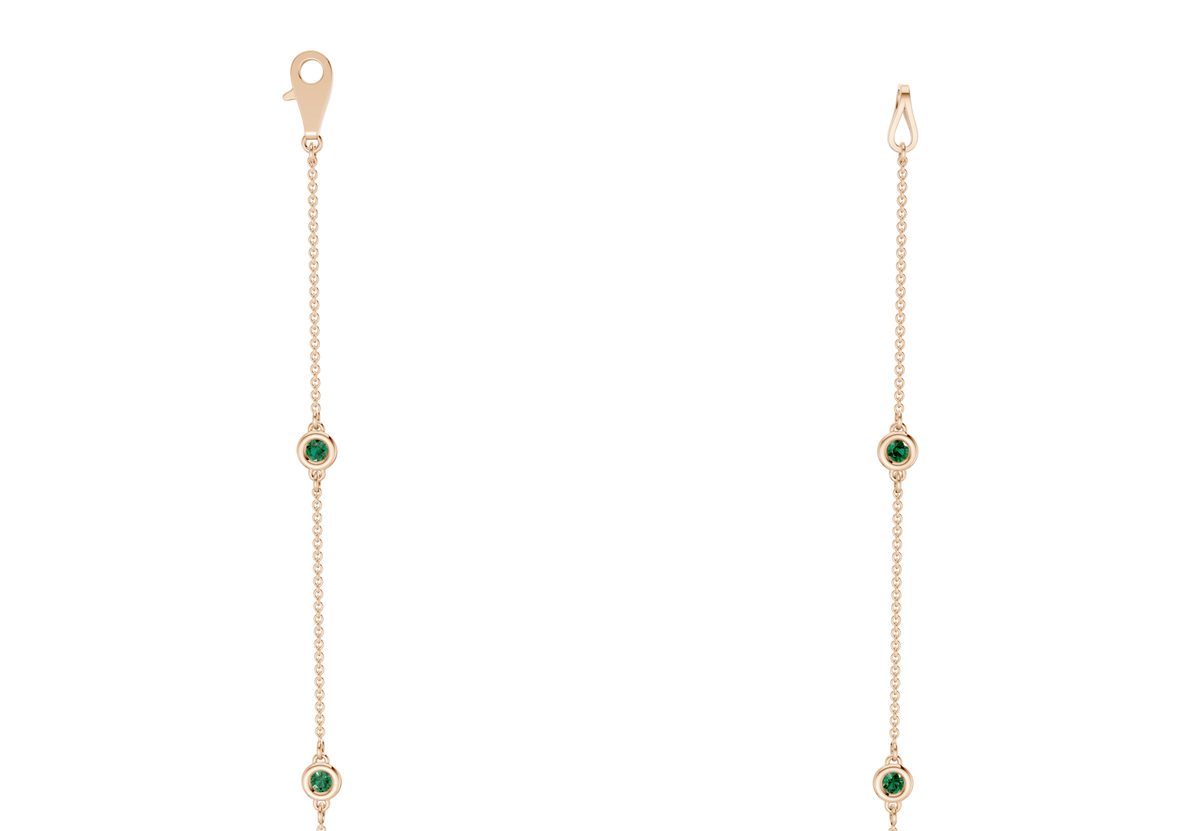 Harmony Emerald Gemstone Stationed Necklace 1½ Carat Total Wt.