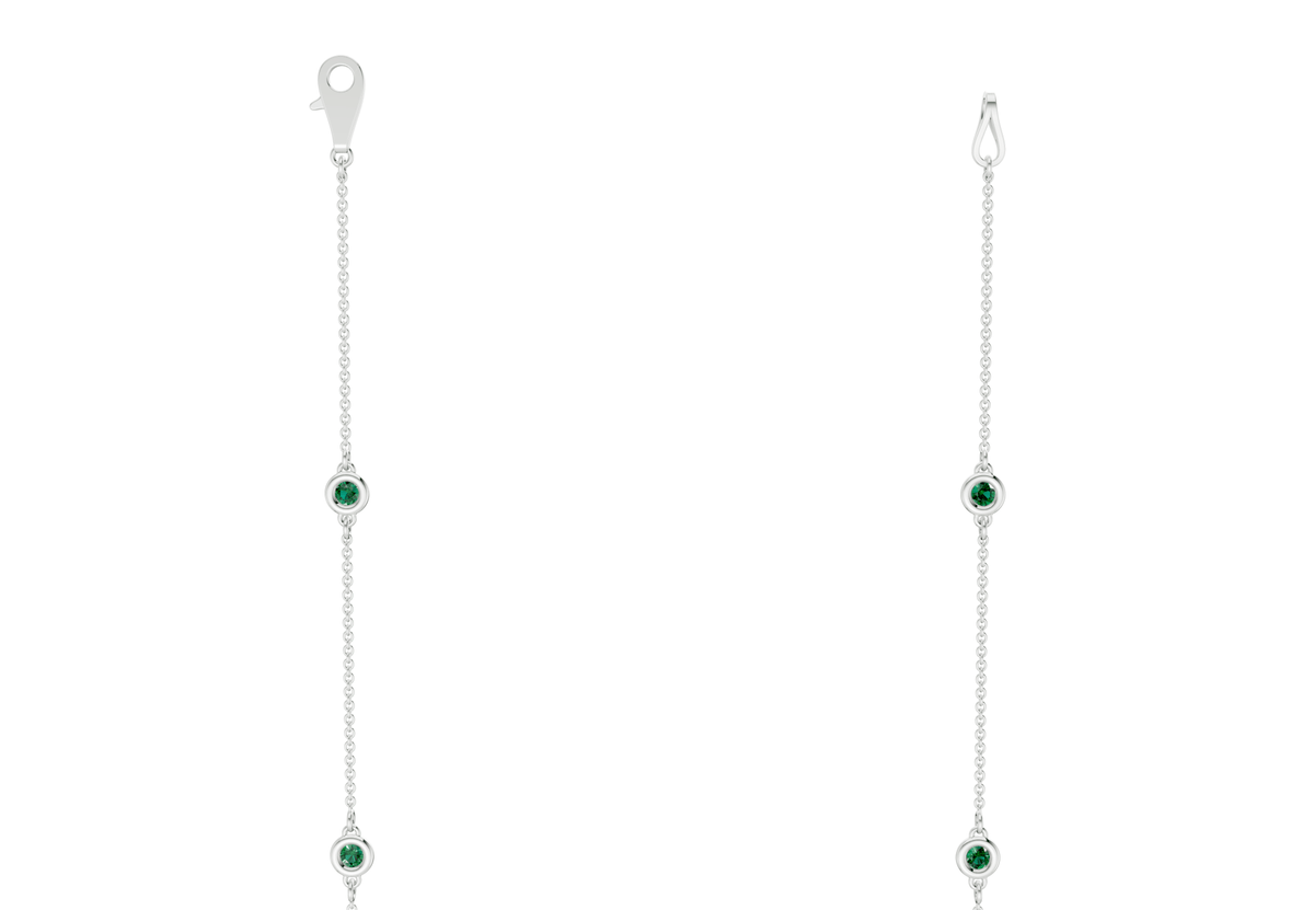 Harmony Emerald Gemstone Stationed Necklace 2½ Carat Total Wt.