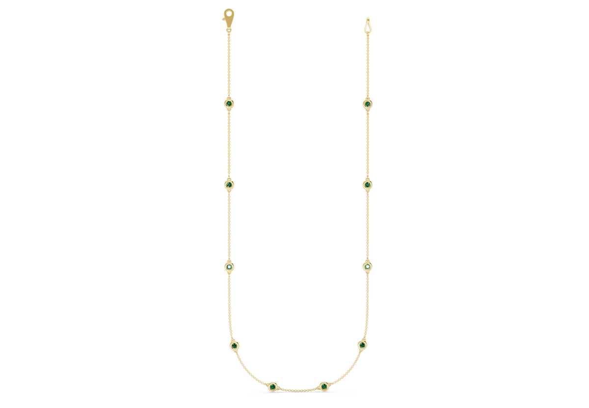 Harmony Emerald Gemstone Stationed Necklace 3½ Carat Total Wt.