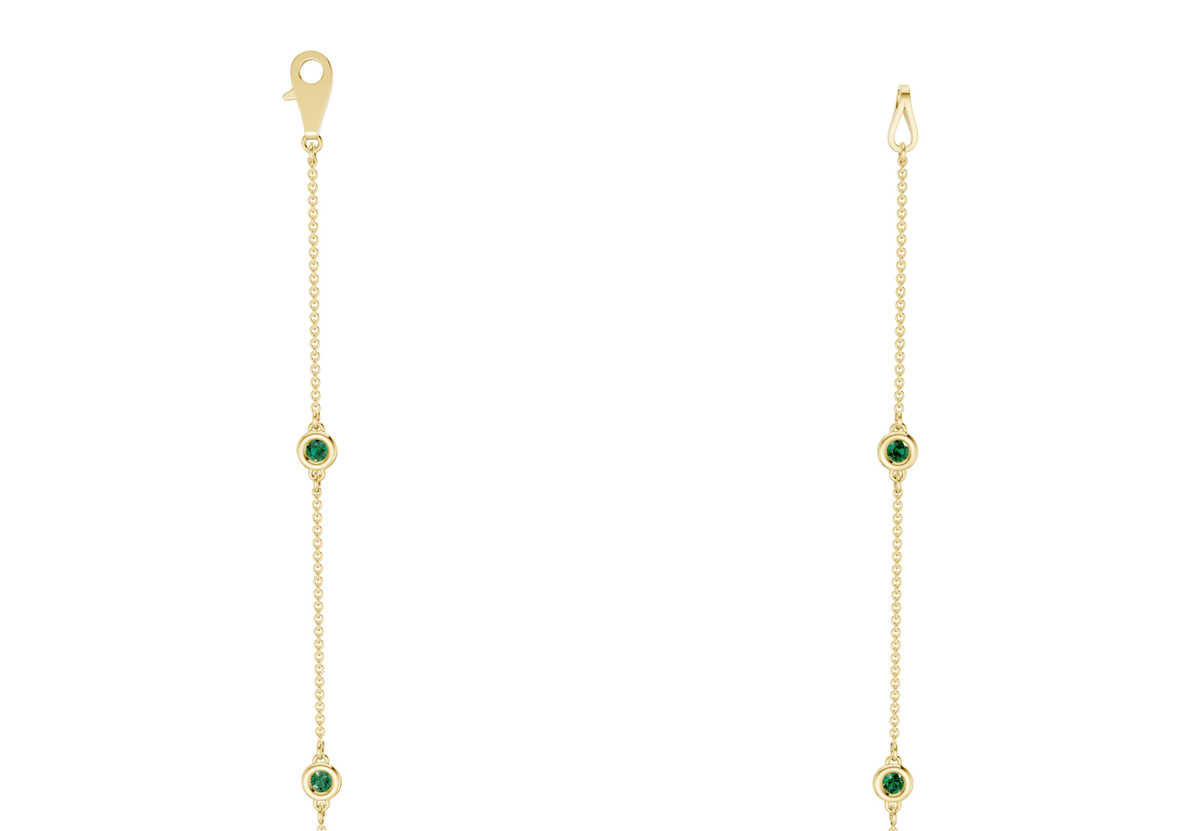 Harmony Emerald Gemstone Stationed Necklace ½ Carat Total Wt.
