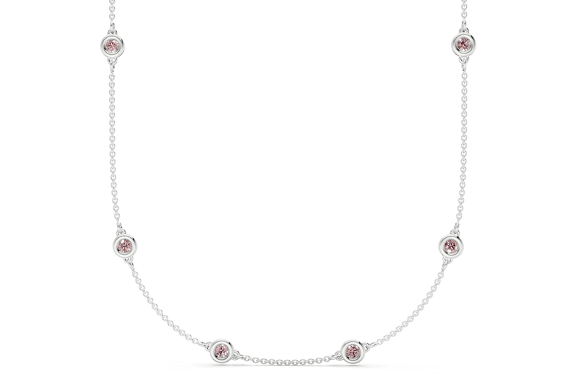 Harmony Pink Diamond Stationed Necklace 3½ Carat Total Wt. - Ring Premier