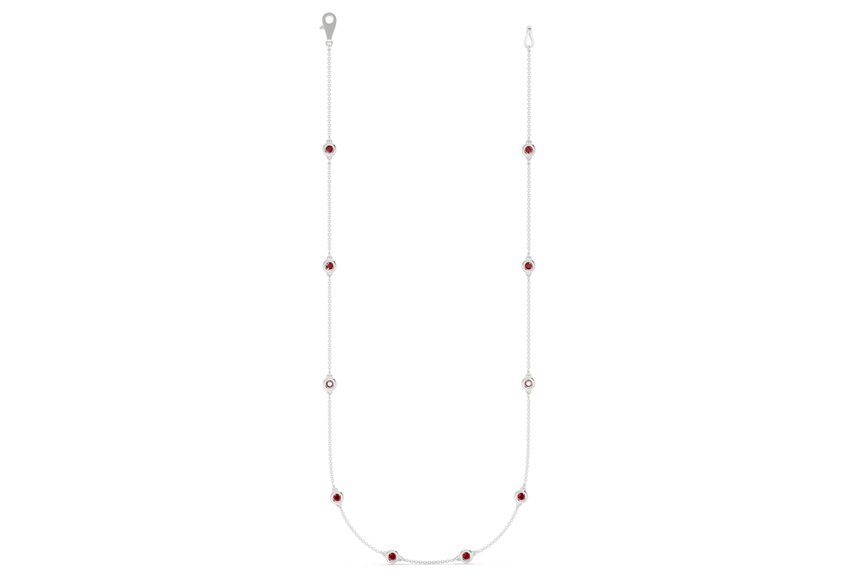Harmony Ruby Gemstone Stationed Necklace 2½ Carat Total Wt.