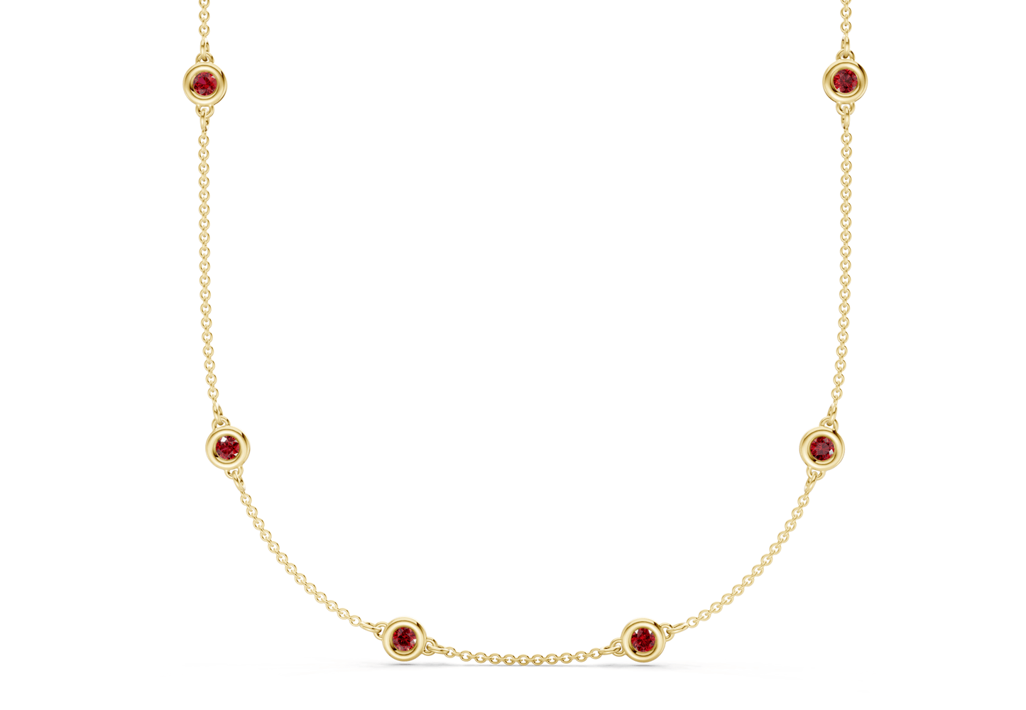 Harmony Ruby Gemstone Stationed Necklace 2½ Carat Total Wt. - Ring Premier