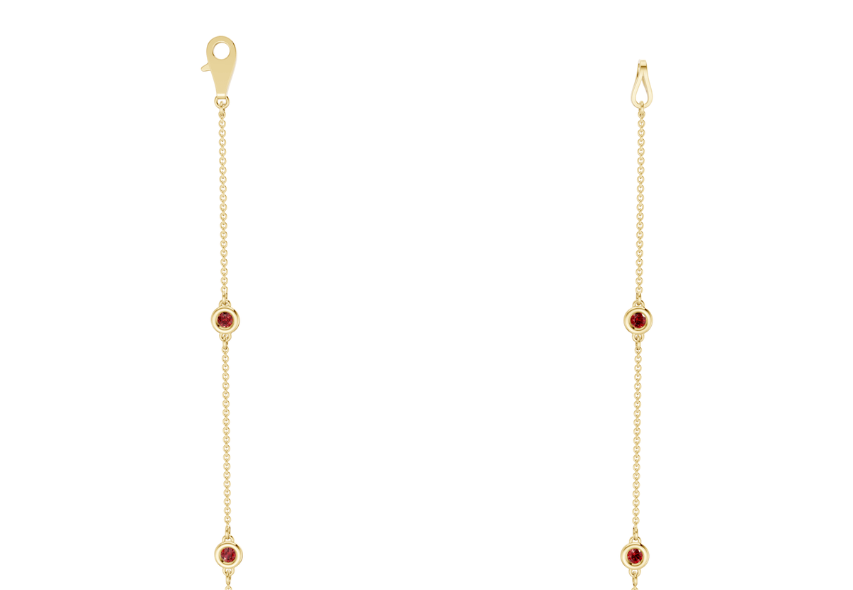Harmony Ruby Gemstone Stationed Necklace 3½ Carat Total Wt.
