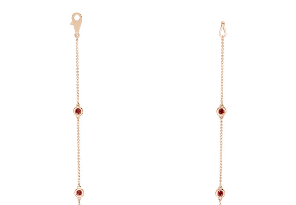 Harmony Ruby Gemstone Stationed Necklace ½ Carat Total Wt.