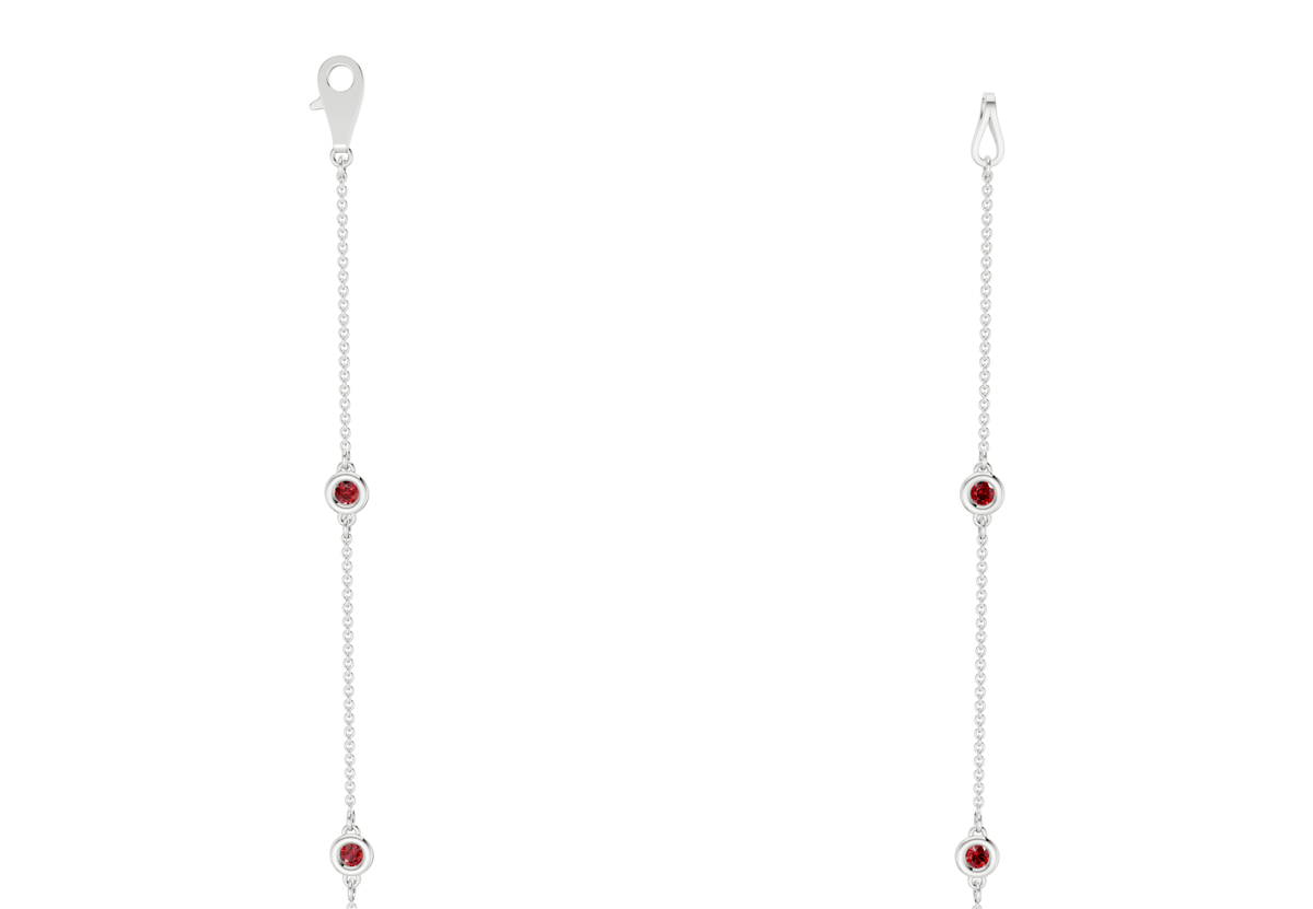 Harmony Ruby Gemstone Stationed Necklace ½ Carat Total Wt.