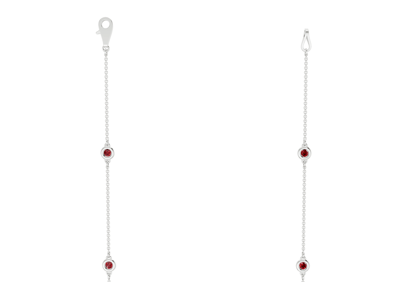 Harmony Ruby Gemstone Stationed Necklace ½ Carat Total Wt. - Ring Premier