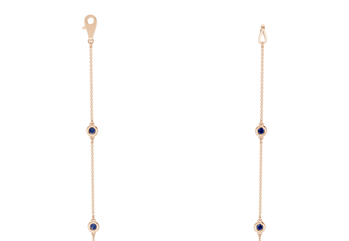 Harmony Sapphire Gemstone Stationed Necklace 1½ Carat Total Wt.