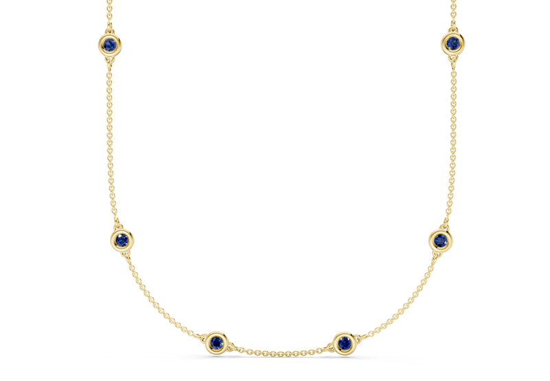 Harmony Sapphire Gemstone Stationed Necklace 2½ Carat Total Wt. - Ring Premier